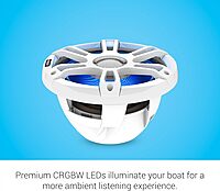 Garmin Fusion® Signature Series 3i Marine Coaxial Speakers, 8.8" 330-watt CRGBW Coaxial Sports White Marine Speakers (Pair)