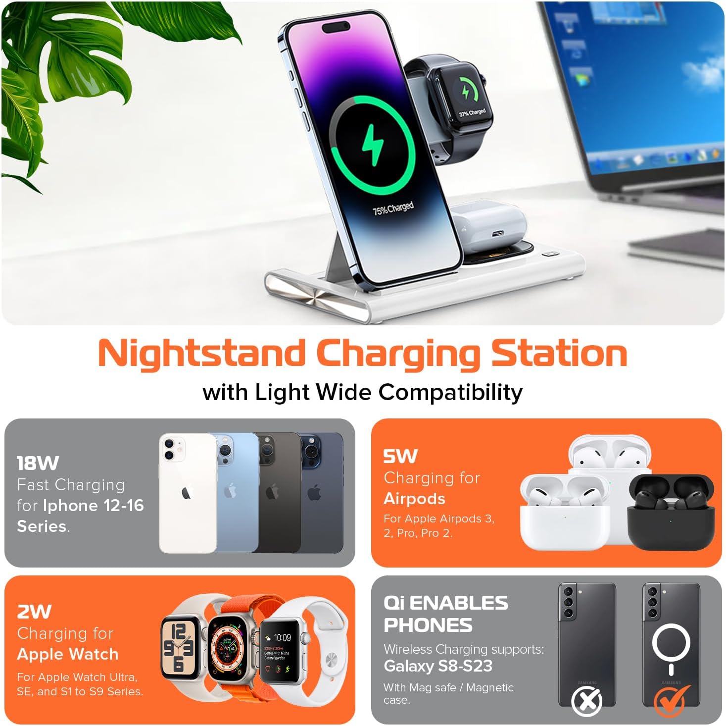 SPRACHT Flex Charge 3 3-in-1 Wireless Charging Station