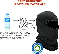 Ergodyne Standard Recycled Balaclava Face Mask, Black
