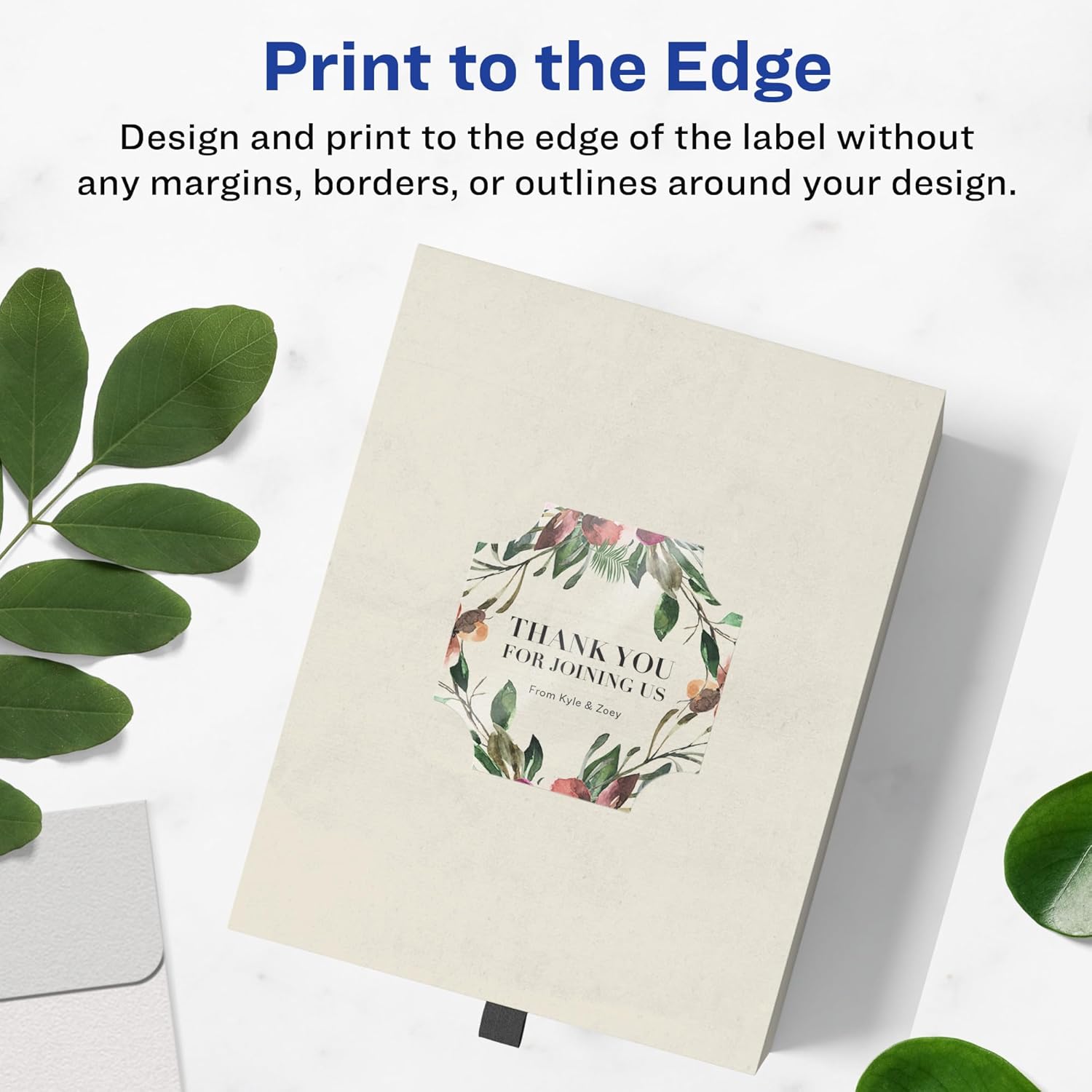 Avery Glossy Clear Square Scalloped Labels, Sure Feed Technology, 1-5/8" x 1-5/8"