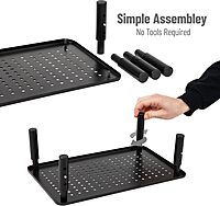 MIND READER Monitor Stand, Height Adjustable, Ventilated Laptop Riser, Metal, 14.5" L x 9.25" W x 4-5.5" H