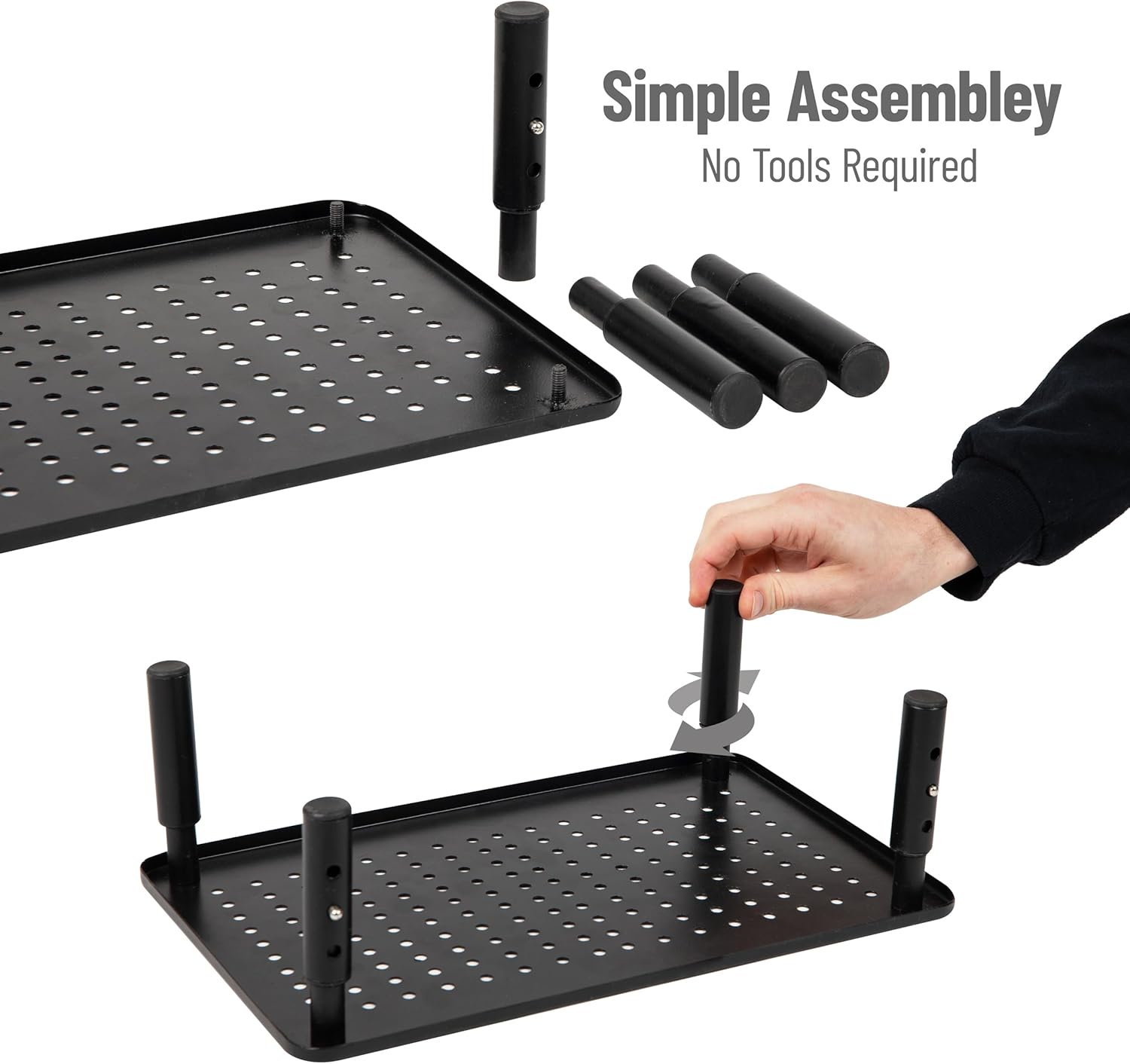 MIND READER Monitor Stand, Height Adjustable, Ventilated Laptop Riser, Metal, 14.5" L x 9.25" W x 4-5.5" H