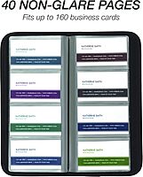 Samsill Professional Business Card Organizer with Padded Cover, Card Holder for 160 Cards, Black