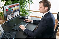 Lenovo Professional Wireless Keyboard and Mouse Combo, 2.4 GHz USB Wireless Receiver, Full Size Ambidextrous Mouse