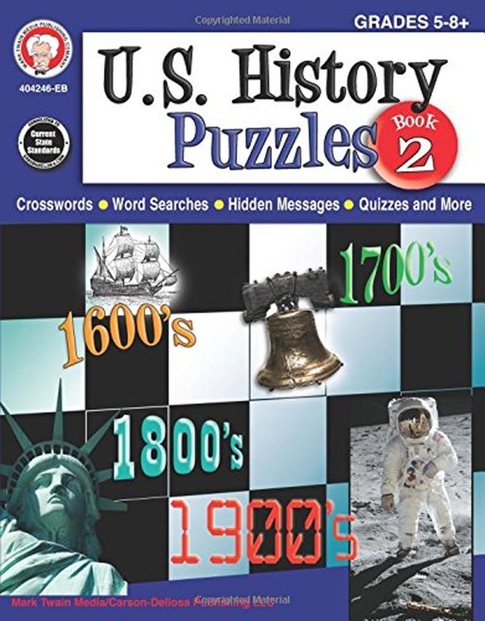 Mark Twain US History Puzzle Book 2, Crossword Puzzle, Word Search and More Social Studies Brain Games Covering Historical