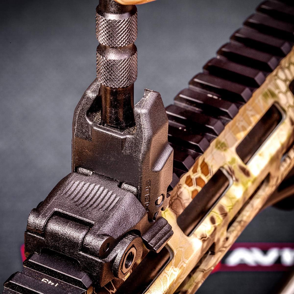 Real Avid Front Sight Adjuster: universal tool for adjusting A1 and A2 Type Front Sights (4-prong and 5-prong BUIS)