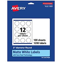 AVERY Round Labels with Sure Feed Technology, 2\" Diameter