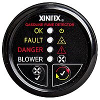 Fireboy-Xintex Gasoline Fume Detector w/Blower Control - Black Bezel - 12V