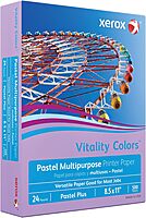 Xerox Vitality Colors Pastel Plus Color Multi-Use Printer & Copy Paper, 1 Ream, Lilac, Letter (8.5in x 11in), 500 Sheets Per Ream, 24 Lb, 30% Recycled