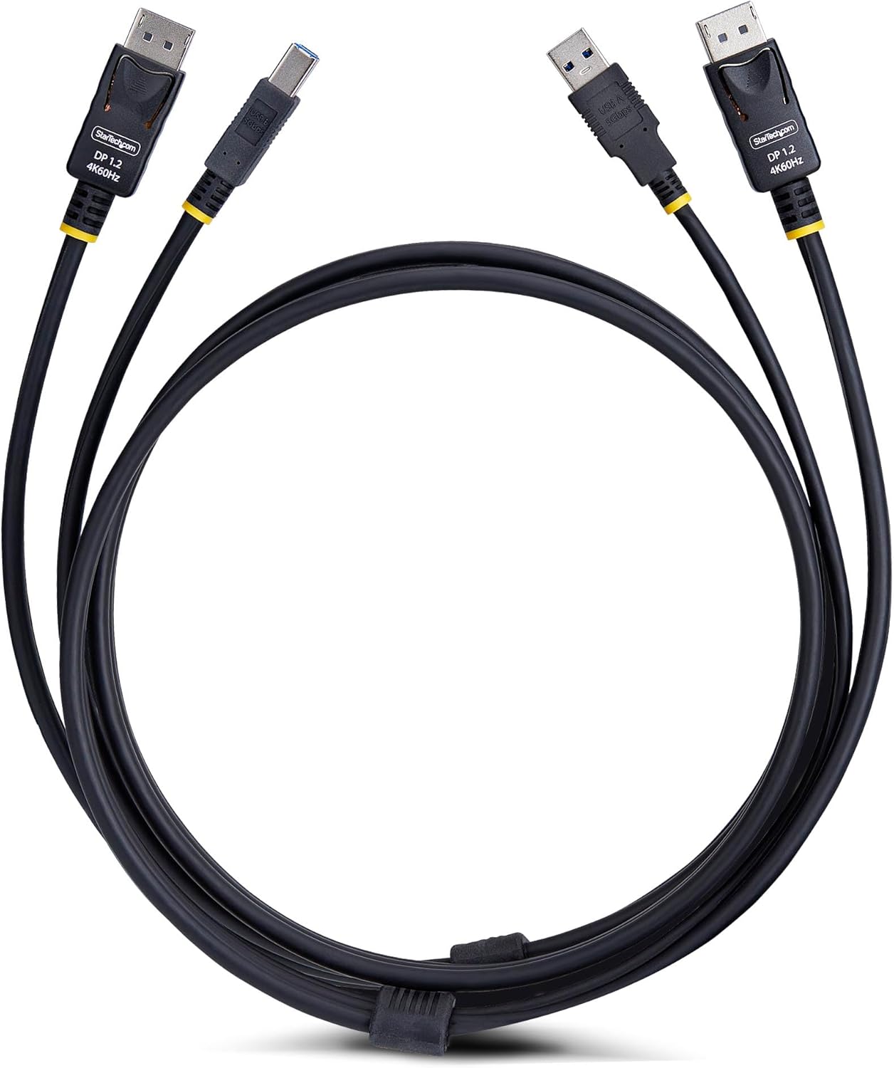 StarTech.com 6ft (1.8m) DisplayPort and USB 5Gbps KVM Cable, 4K 60Hz Universal Compatible DP/USB Combo Cable for KVM Switches
