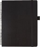 Office Depot® Brand Hard Cover Premium Business Notebook, 8 1/2" x 11", 1 Subject, Narrow Ruled, 120 Pages (60 Sheets), Black