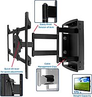 Mount-It! Recessed TV Wall Mount, Articulating Full Motion in-Wall TV Bracket for Flush Installation, 27 Inch Extended Arm Fits Screen Sizes 32-70 inch, Up to 175 lbs