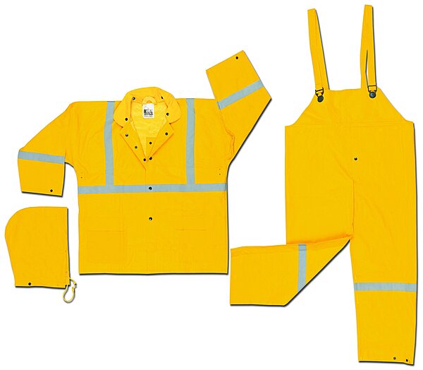MCR SAFETY Luminator Three-Piece 0.35 mm PVC/Polyester Rain Suit