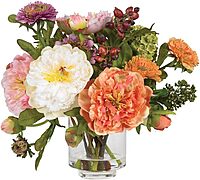 Nearly Natural 4689 Mini Peony Silk Arrangement, Assorted 10 x 10 x 10 Arrangement