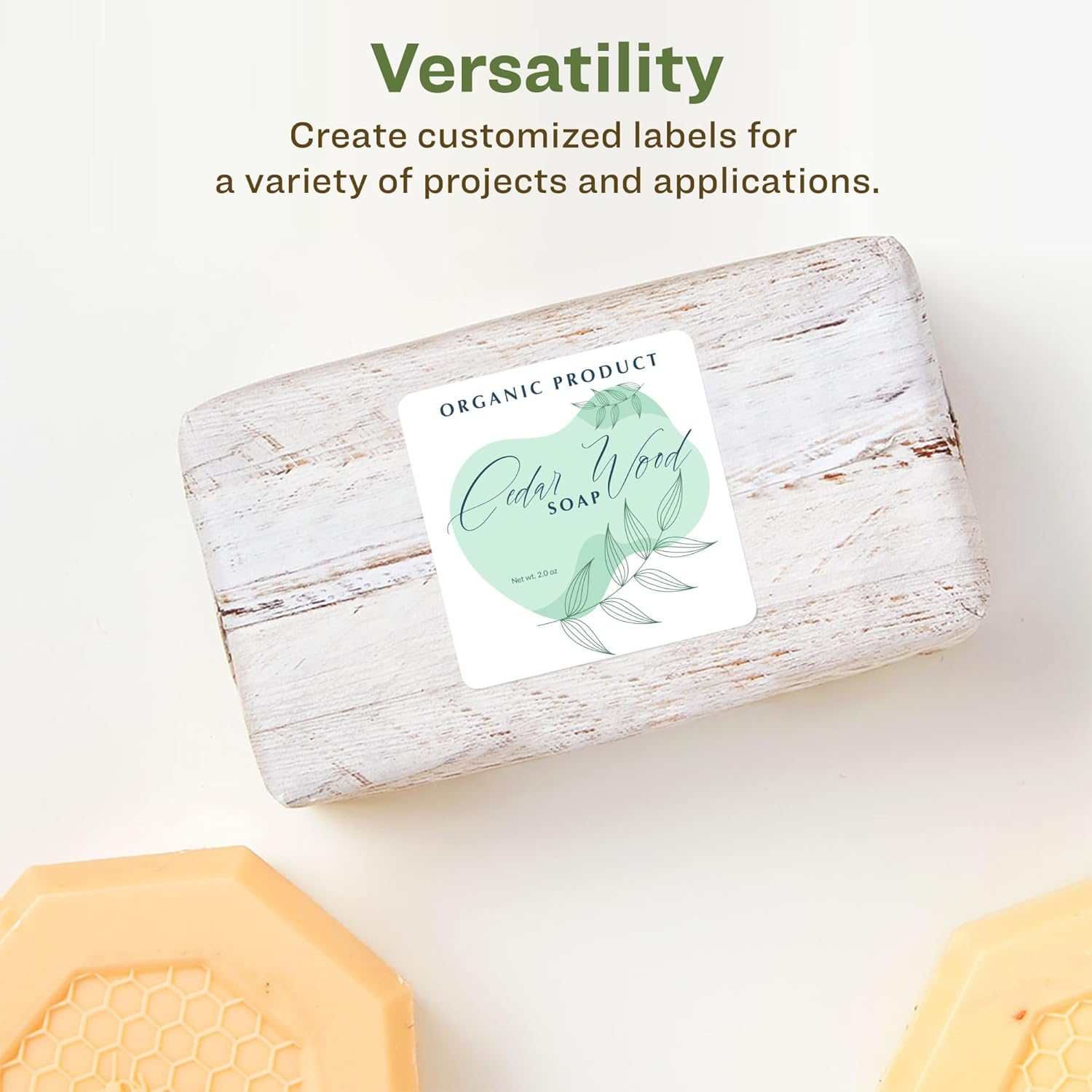 Avery EcoFriendly Matte White Recycled Square Labels, 2" x 2", Print-to-The-Edge, Permanent Adhesive, Laser/Inkjet Printable