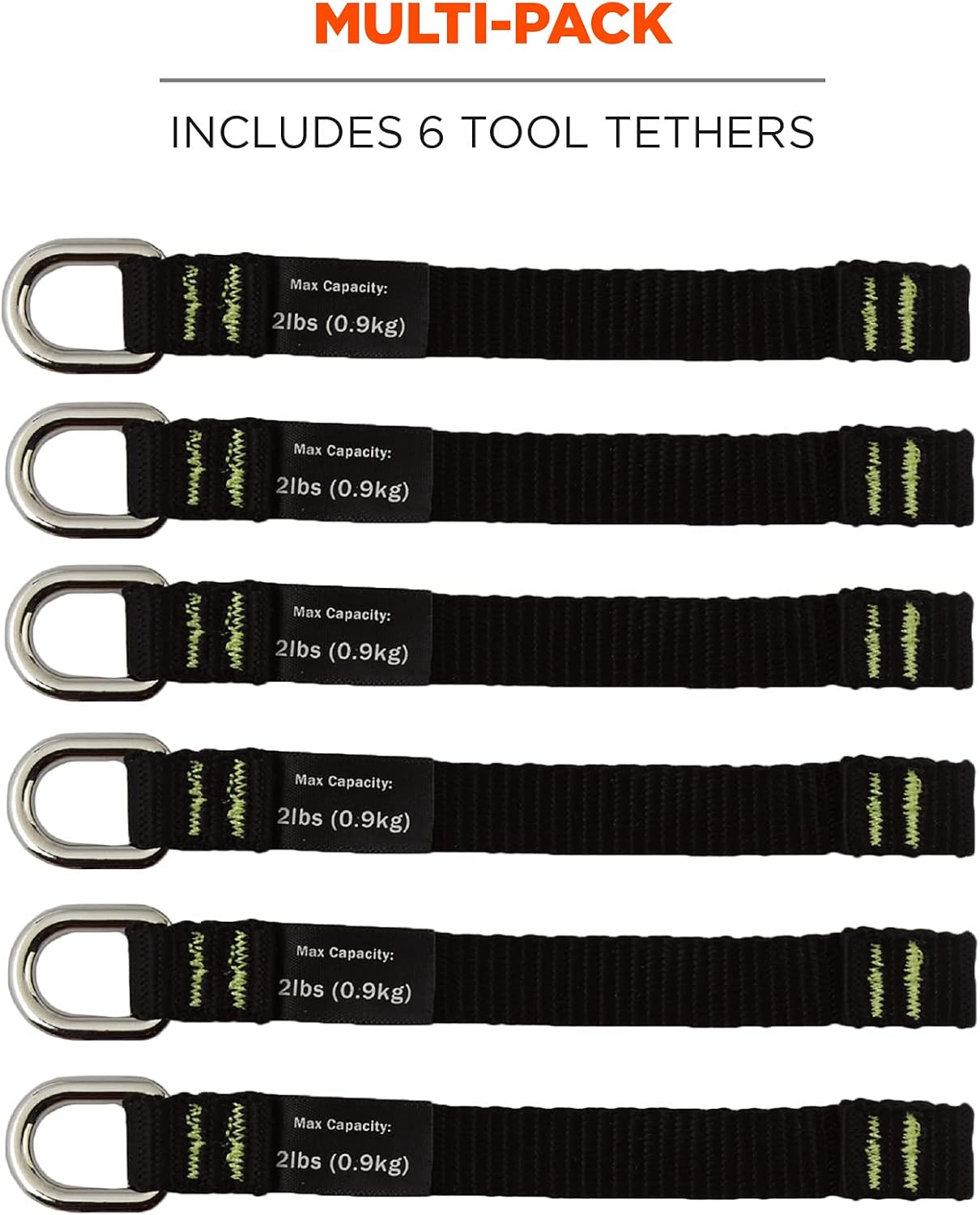 Ergodyne Squids 3700 Web Tool Tail Attachments, 6-Pack