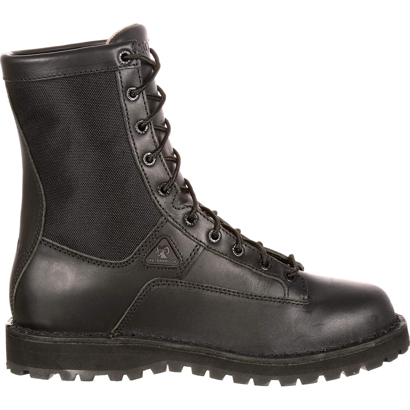 ROCKY Portland Lace-to-Toe Waterproof Public Service Boots 7 Black
