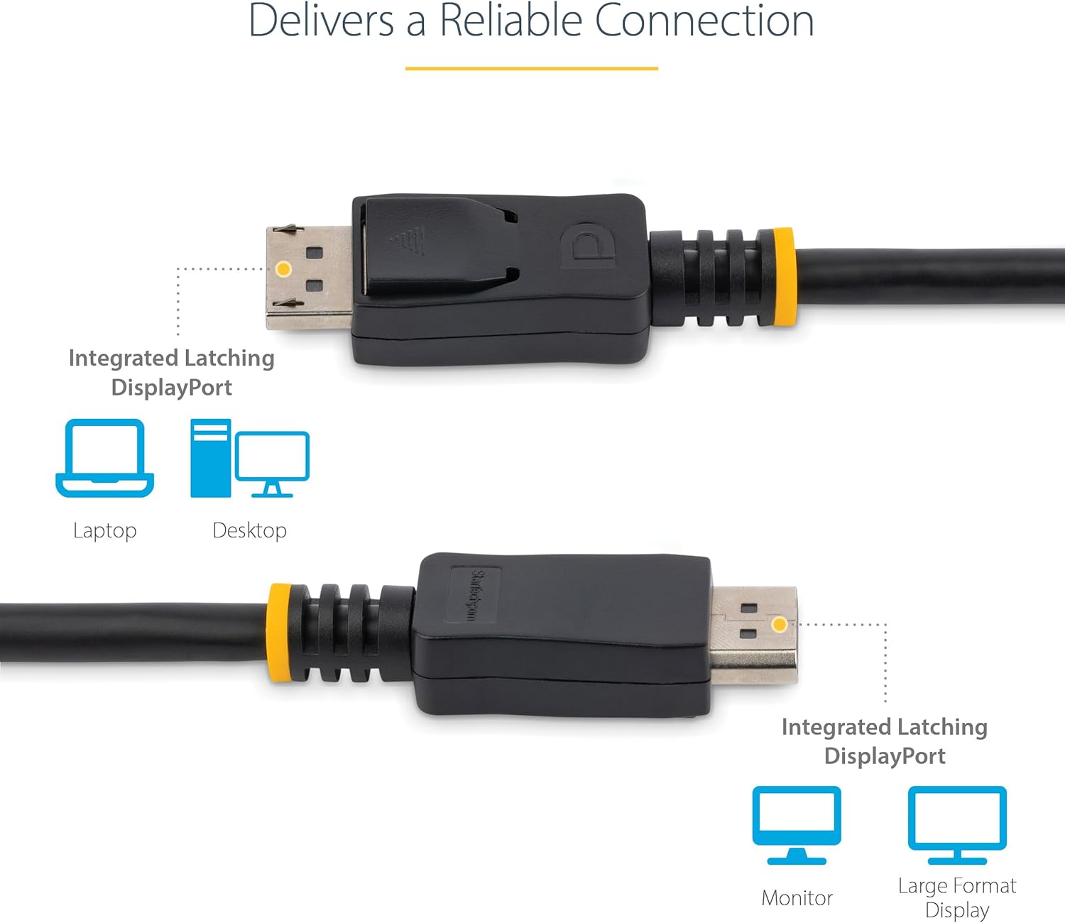 StarTech.com DisplayPort 1.2 Cable With Latches, 3ft