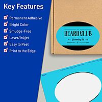 Avery Printable Oval Labels, Sure Feed Technology, 4" x 6", Bright Blue Labels, Print-to-The-Edge, Laser/Inkjet Printable, 20 Total, Great for Packaging and Candles 20 labels