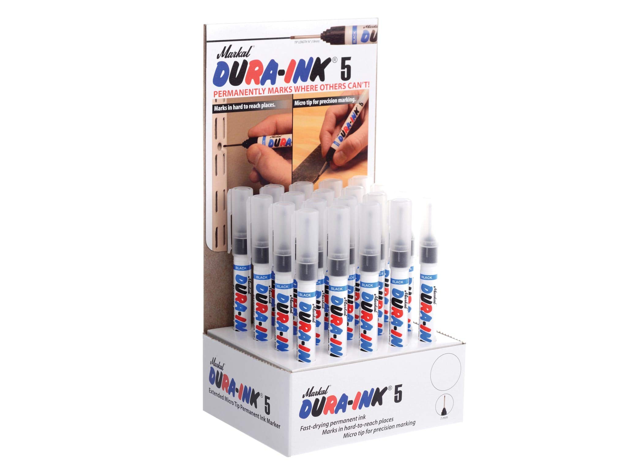 Markal 96520 Dura-Ink Needle Nose Permanent Ink Marker with 1/32" Micro Tip, Wear- and Weather-Resistant