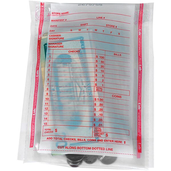 PermaLOK Till Bags, 5 3/4in x 8 3/4in, Clear, 3in Gusset, 1,000 Per Carton