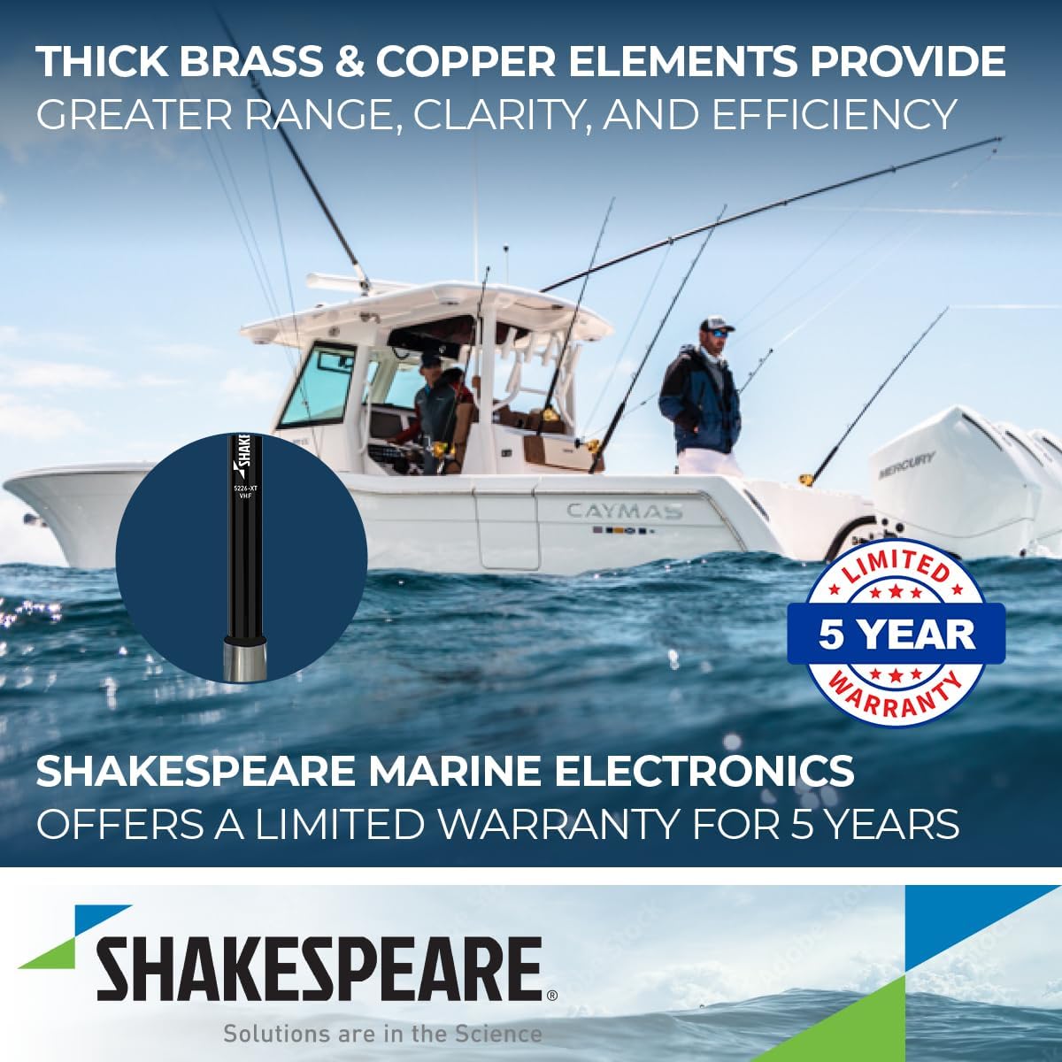 Shakespeare Galaxy 5226-XT 8' Black VHF Antenna - 6dB Gain