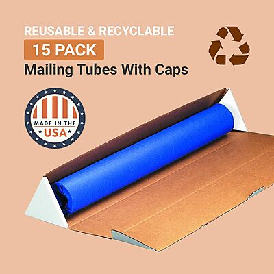 AVIDITI Long Triangular Cardboard Boxes, 24.25"L x 2"W x 2"H, Pack of 50 | Poster Tube for Mailing and Storage of Blueprints