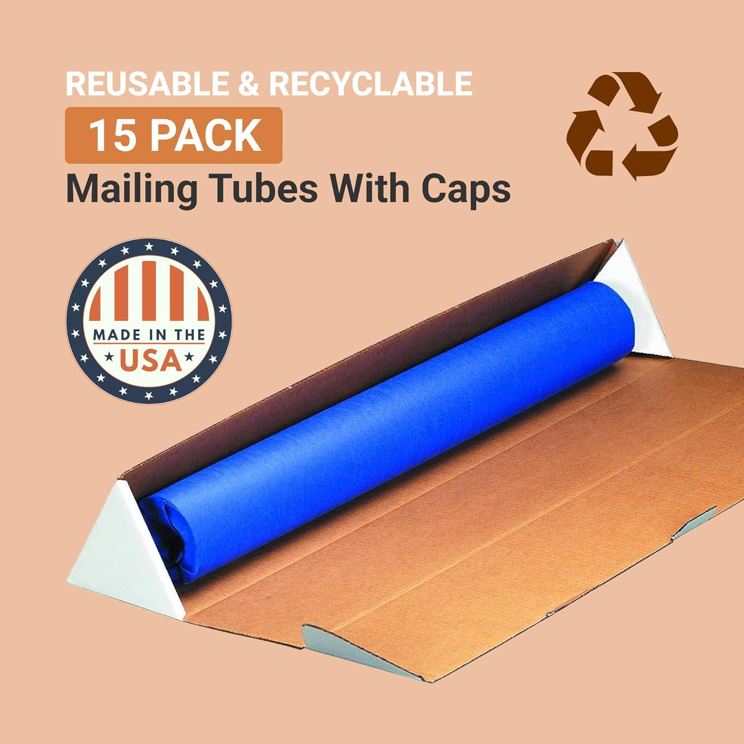 AVIDITI Long Triangular Cardboard Boxes, 24.25"L x 2"W x 2"H, Pack of 50 | Poster Tube for Mailing and Storage of Blueprints