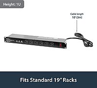 StarTech.com 16 Outlet Horizontal 1U Rack Mount PDU Power Strip for Network Server Racks - Surge Protection - 120V/15A