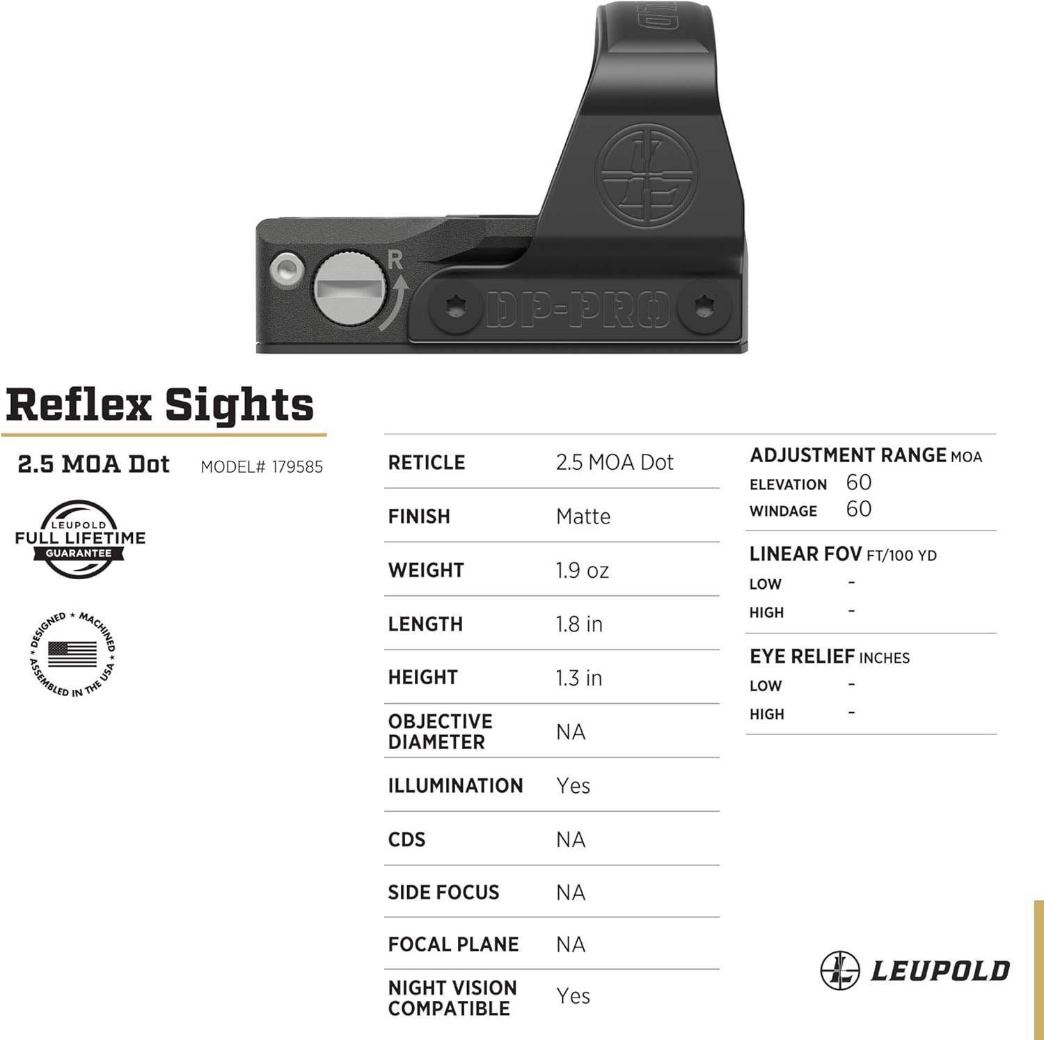 Leupold DeltaPoint Pro Reflex Sight - NV