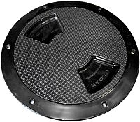 Sea-Dog Quarter-Turn Textured Deck Plate w/Internal Collar - Black - 5"