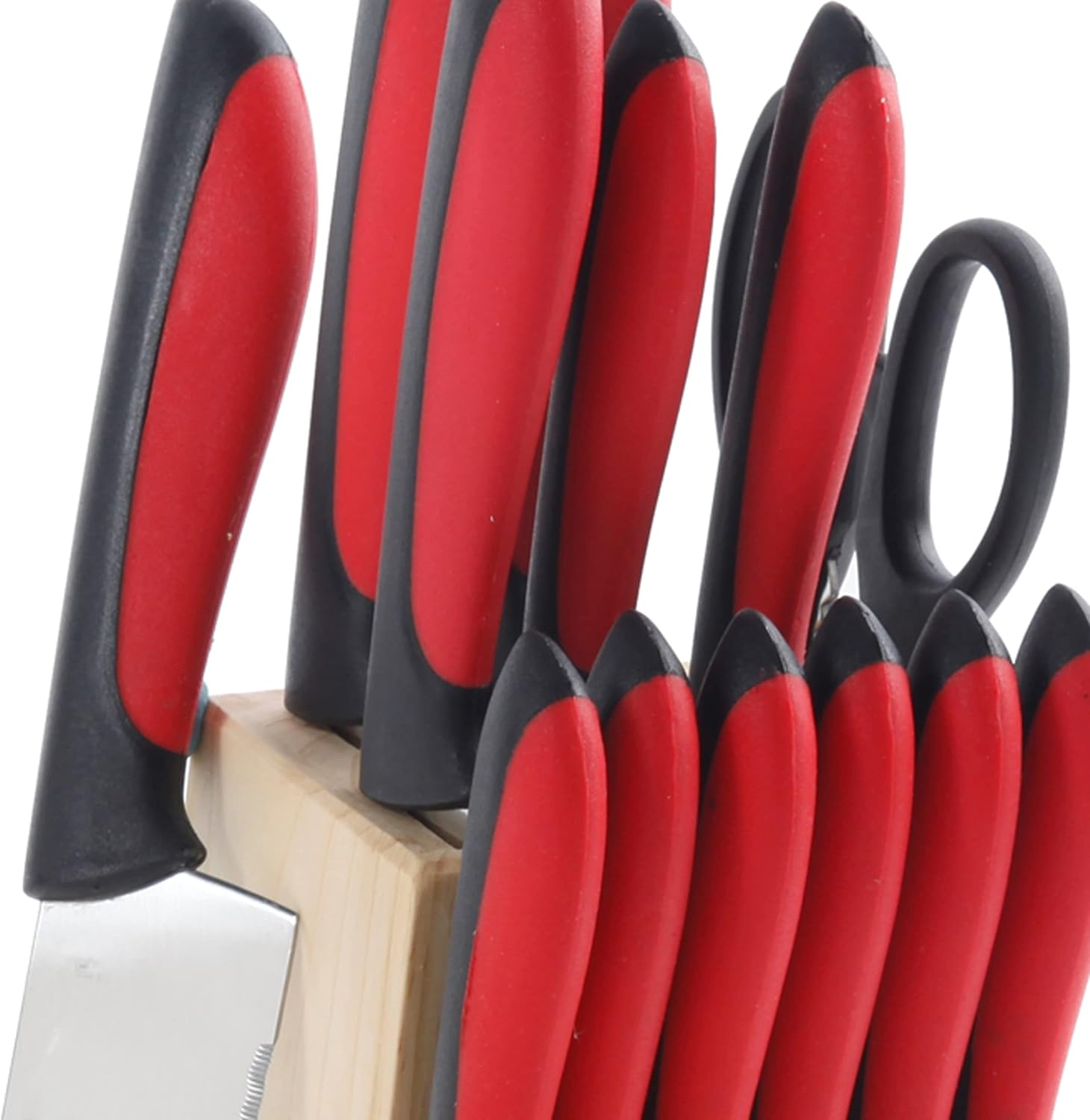 MegaChef 14-Piece Cutlery Set, Red
