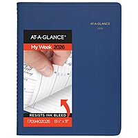 AT-A-GLANCE Weekly Appointment Book Planner, Large 8-1/4 x 11, Quarter-Hourly
