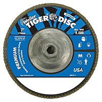 Weiler Tiger 7 in Type 29 Zirconia Alumina Flap Disc, Aluminum Backing