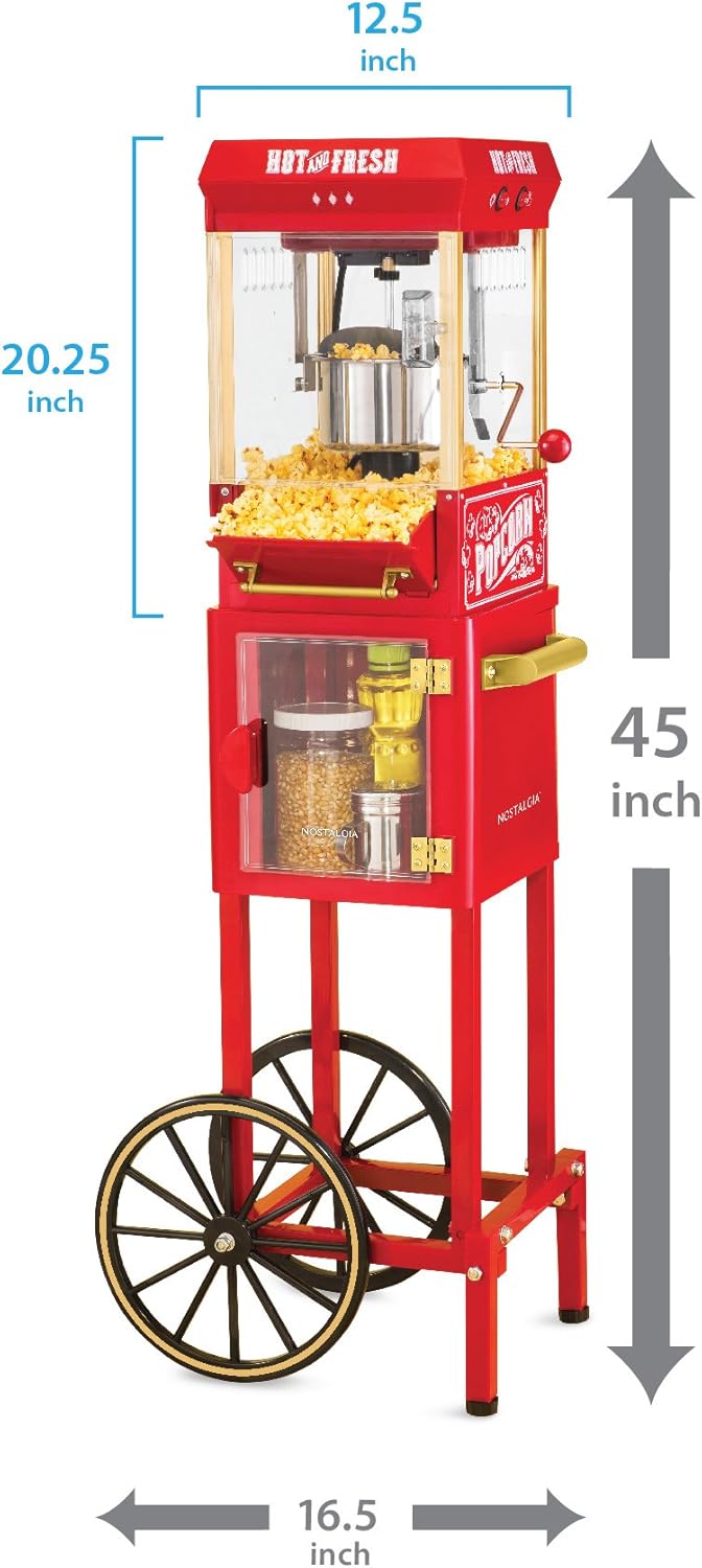 Nostalgia Popcorn Maker Machine - Professional Vintage Movie Theater Style