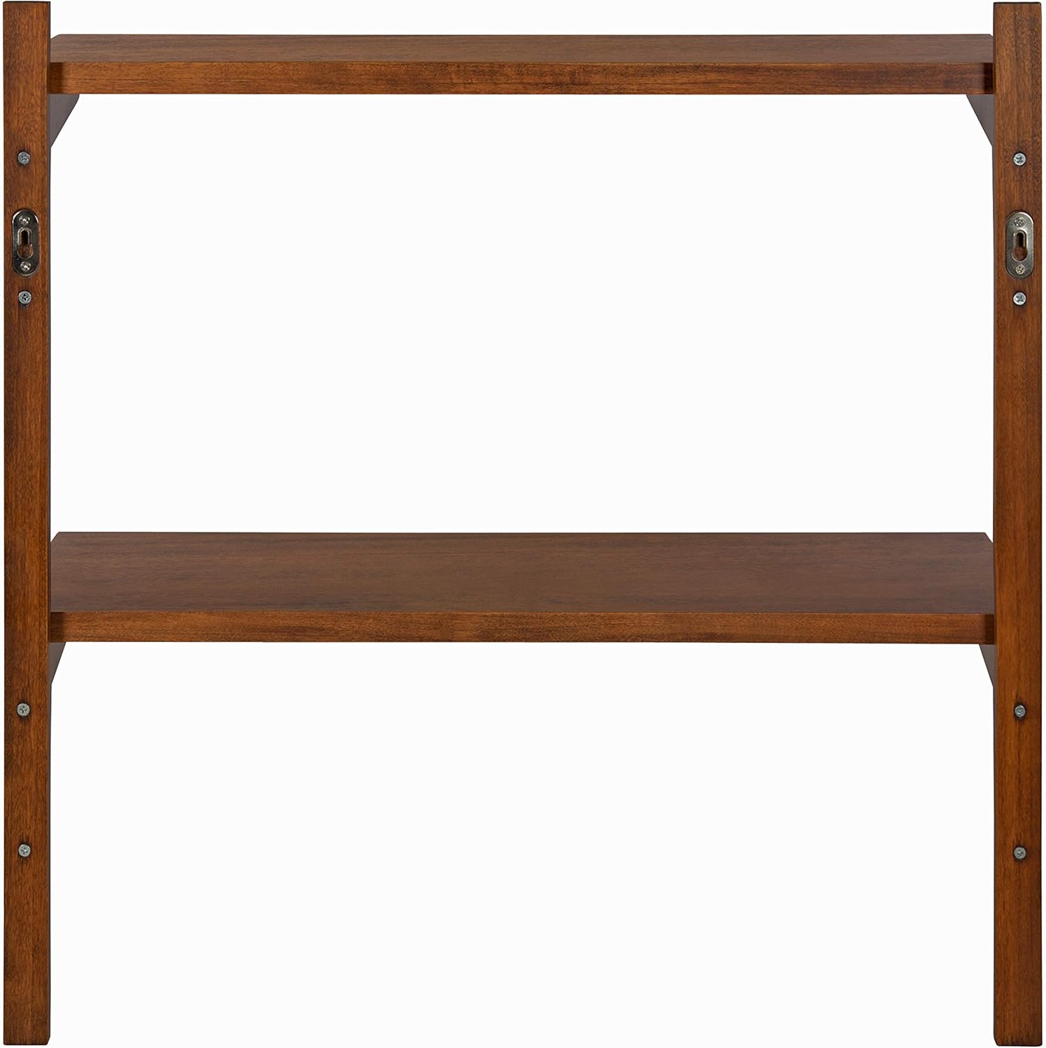 Kate and Laurel Meridien Mid-Century Wall Shelves, 24" x 8" x 24", Walnut