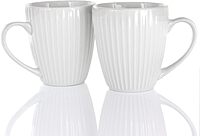 Elama Elle 12 Piece Round Porcelain Mug Set in White