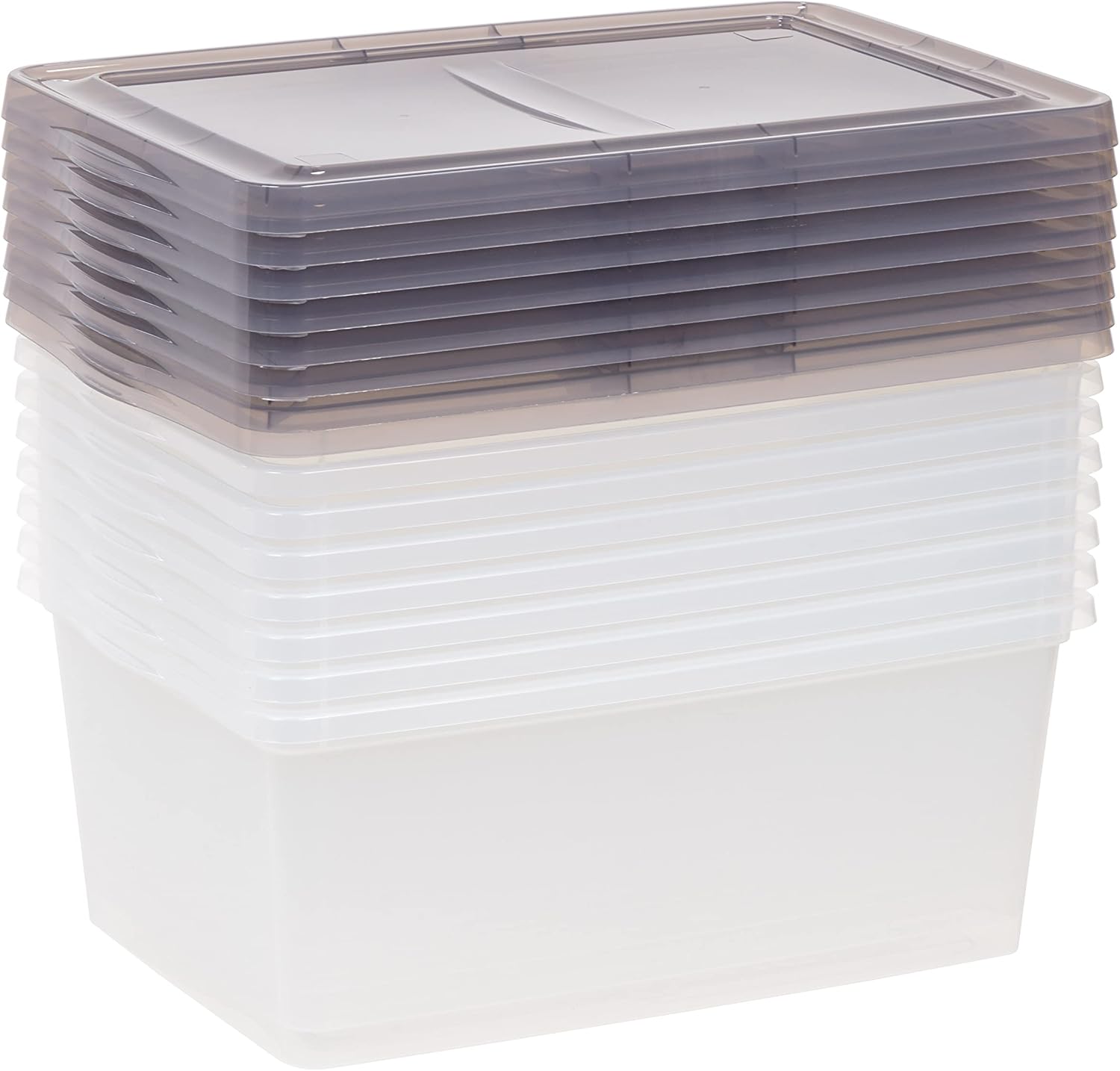 IRIS USA 8 Pack 17 Quart Snap Top Plastic Storage Box