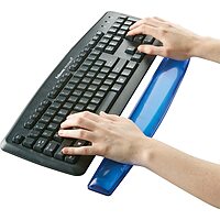 Fellowes Gel Crystals Keyboard Wrist Rest, 18.5" x 2.25", Blue