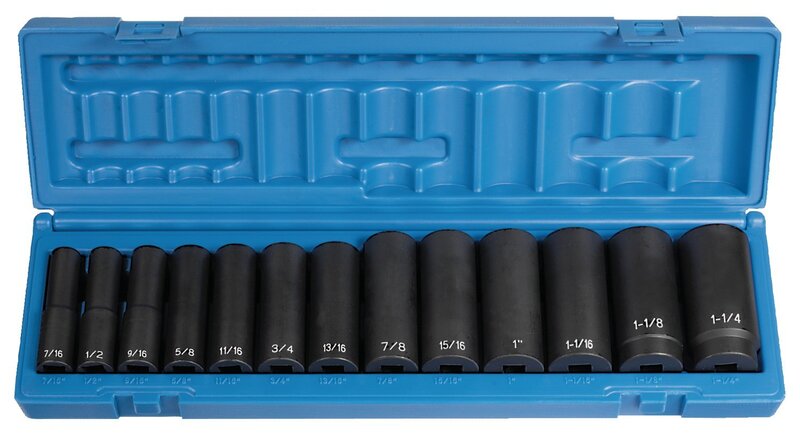 GREY PNEUMATIC 13-Piece 1/2" Drive Fractional Socket Set