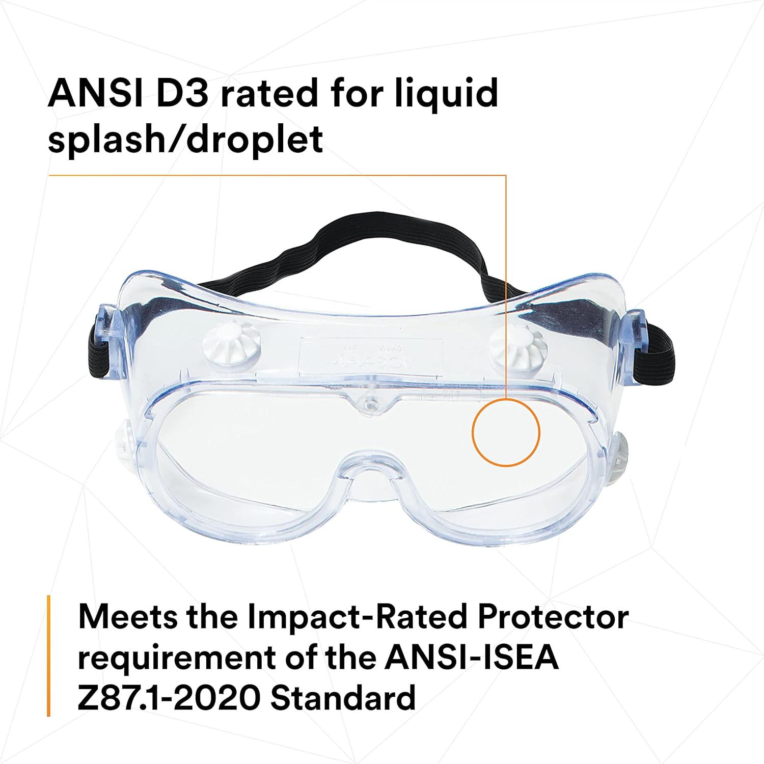 3M Splash Safety Goggles Anti-Fog, Pack of 10, Clear Anti Fog Lens, 40661-00000-10