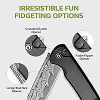CIVIVI Chevalier II Folding Pocket Knife, Button Lock, 3.47\" Sheepsfoot Blade, Aluminum Handle