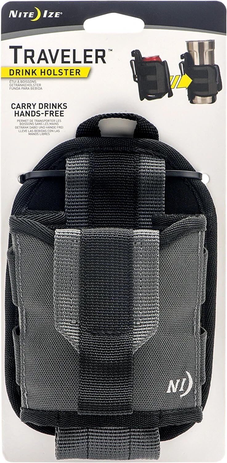 Nite Ize Traveler Drink Holster - Traveler & Water Bottle Holder for Hands-Free Use