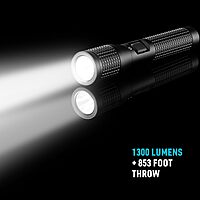 Nite Ize INOVA T4R Powerswitch Rechargeable Tactical Flashlight - 1300 Lumen Tactical Flashlight with Professional-Grade USB