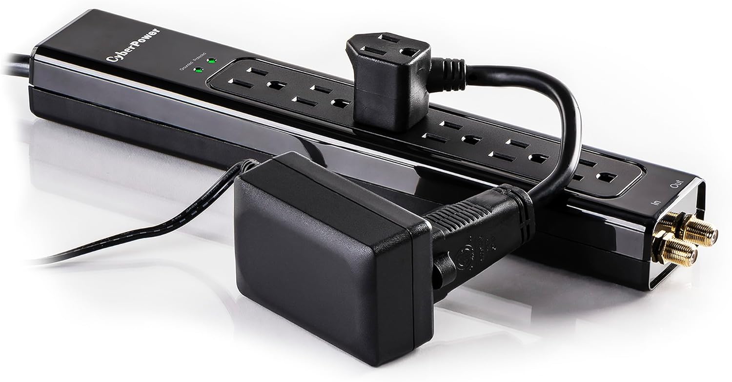 CyberPower GC201 - Power extension cable - NEMA 5-15, NEMA 5-15P (R) to NEMA 5-15 (F) - AC 125 V - 13 A - 6 in - black