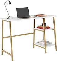 Sauder North Avenue 42inW Modern Desk with Open Shelves, White Finish