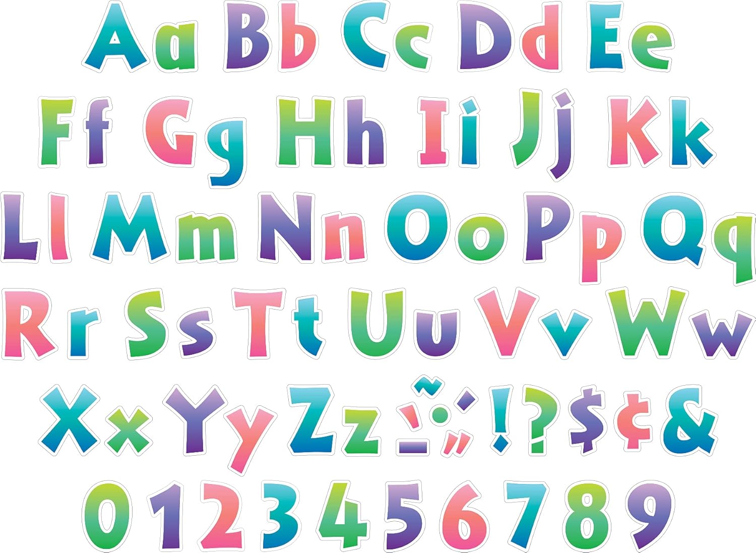 Barker Creek 4" Letter Pop-Outs 3-Pack, 765 Upper & Lowercase Letters, Numbers & Punctuation