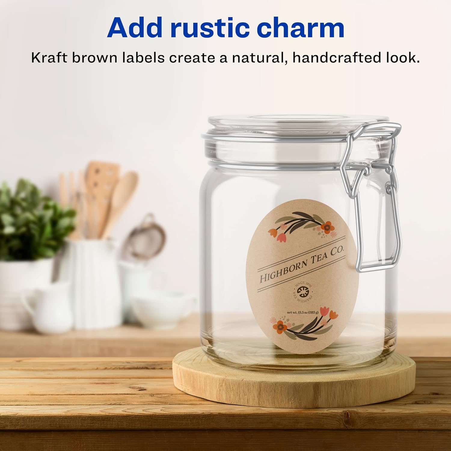 Avery Kraft Brown Oval Labels, Sure Feed Technology, 4.25" x 2.5", Laser/Inkjet Printable