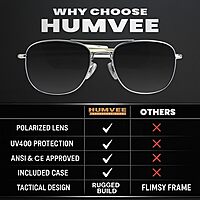 CAMPCO HUMVEE Polarized Aviator Pilot Sunglasses