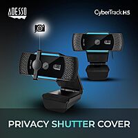 Cybertrack H5 1080p Hd USB Autofocus Webcam with Microphone, 1920 Pixels X 1080 Pixels, 2.1 Mpixels, Black